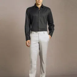Louis Philippe Black Cotton Regular Fit Shirt image 5
