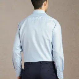 Louis Philippe Blue Cotton Regular Fit Checks Shirt image 2