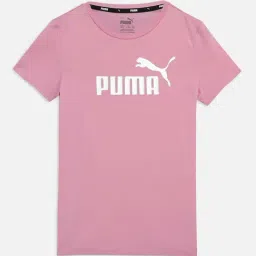 Puma Girls Mauved Out Cotton Solid T-shirts-image-1