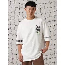 Hubberholme White Cotton Boxy fit Print T-Shirts-picture-28