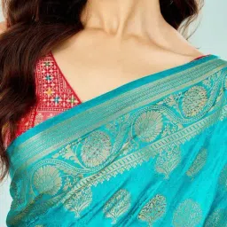 Mohey Green Art Silk Printed Saree image 5