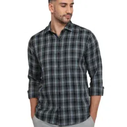 Park Avenue Black Checked Slim Fit Shirt-picture-36