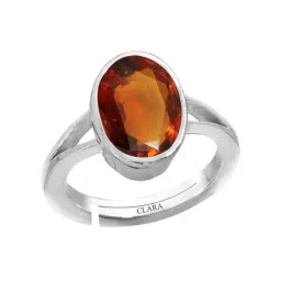 Clara Red Hessonite 6.5cts Sterling SIlver Oval Ring-picture-37