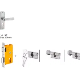 Dorset HL Series -Stella HL ST 203 mm(8 Inch) SS Finish Combo Lock Sets With Both Side Key Cylinder (70mm) image 1