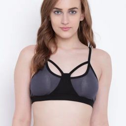 La Intimo Grey & Black Mermaid Sports Bra-picture-4