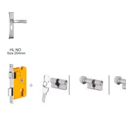 Dorset HL Series -Noha HL NO 203 mm(8 Inch) SC Finish Combo Lock Sets With Knob and Key Cylinder (60mm) image 1