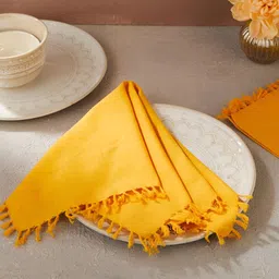 Fabindia Yellow 6 Pieces Cotton Table Napkins-image-92