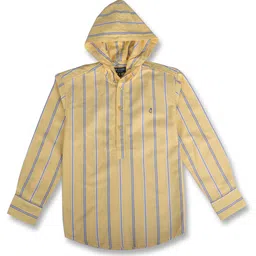 Gini & Jony Full Sleeves Hooded Stripe Shirt - Yellow-picture-24