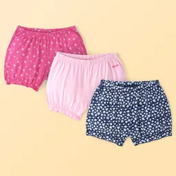 Pine Kids Cotton Lycra Knit Bloomer with Floral Print Pack of 3 - ( Color May Vary )-image-84