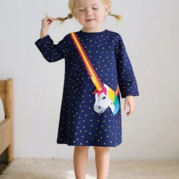 INCLUD Girls Geometric Printed A-Line Dress-picture-25