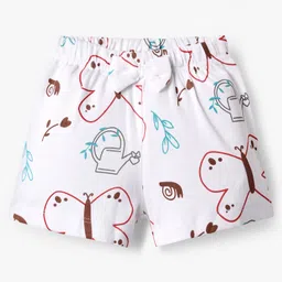 kookie kids india Kookie Kids Shorts With Stripes & Floral Print and Bow Applique Pack of 3 - Red & White image 2