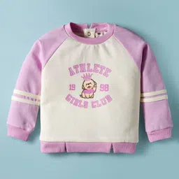 ToffyHouse Knitted Full Raglan Sleeves Top & Leggings Set with Girls Club Print - Lilac image 2