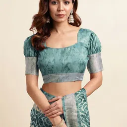 KALINI Tie and Dye Zari Poly Chiffon Saree image 4