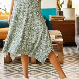 Olalook Women Printed Flared Knee Length Skirt-picture-28