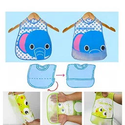 Adore Baby Plastic Bib/ Waterproof Quick Dry Sleeveless Printed Bibs Apron- Pack of 1 - Multicolor/ Multiprint image 5