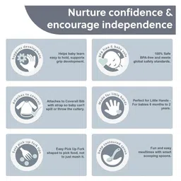 BiBaDo Handi Cutlery Set for Baby - Easy-Grip Spoon & Fork with Attachable Straps - Brown image 5