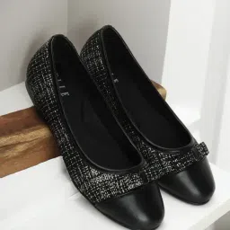 Elle Women's Black Flat Ballets-picture-15
