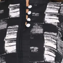 CHARUKRITI Black Cotton Printed Straight Kurti image 5