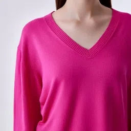 Cover Story Pink Regular Fit Sweater image 5