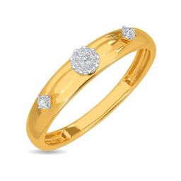 Kisna Diamond & Gold Jewellery Diamond Sprinkled Band 14k (585) Diamond & Gold Ring For Women-picture-7
