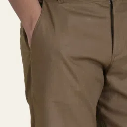 Perch Brown Linen Regular Fit Shorts image 5