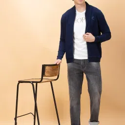 Being Human Navy Regular Fit Bomber Jacket image 5