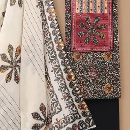 SALWAR STUDIO Ethnic Motifs Printed Pure Cotton Unstitched Dress Material-picture-40