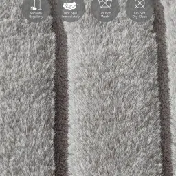 OBSESSIONS Grey Anti-Skid Abstract Bedside Runner - Small (150 cm x 80 cm) image 5