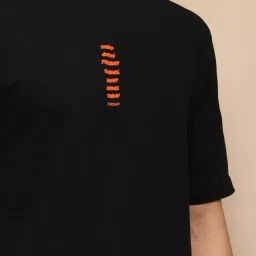 Difference Of Opinion Black Loose Fit Printed T-Shirt image 5