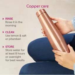 Borosil Plain 900 ml Copper Water Bottle image 5