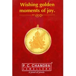 P.C. Chandra Jewellers 24k (999) 5gm Yellow Gold Goddess Saraswati Coin Pendant-image-71