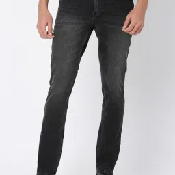 Spykar Charcoal Black Lightly Washed Jeans-image-0