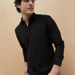 Bossini Black Regular Fit Self Pattern Shirt-image-9