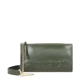 Hidesign Green Textured Medium Sling Handbag-image-19