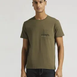 Pepe Jeans Military Green Cotton Slim Fit T-Shirt-image-20