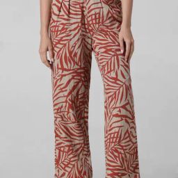 Only Beige & Red Printed Regular Fit High Rise Pants-picture-37