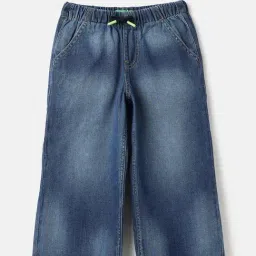 United Colors of Benetton Girls Blue Blended Solid Capri-picture-21