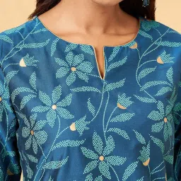 Rangmanch by Pantaloons Blue Printed Straight Kurta image 5