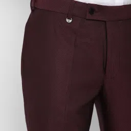 Turtle Deep Brown Cotton Tailored Fit Self Design Three Piece Suit image 5