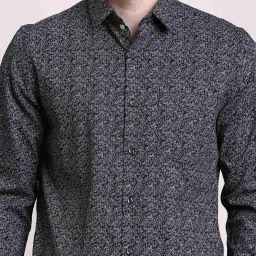 Turtle Black Cotton Slim Fit Printed Shirt image 5