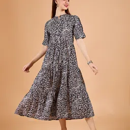 DressBerry Animal Print Fit & Flare Midi Dress-picture-16
