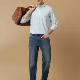 CAVALLO by Linen Club Sky Blue Contemporary Fit Shirt image 5