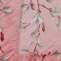 Klotthe Pink 400 TC Cotton Double Elastic Book Fold Bedsheet with 2 Pillow Covers image 5