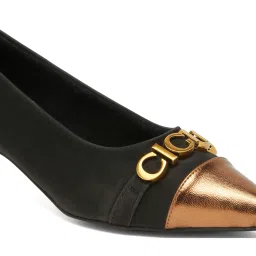 Flat N Heels Women's Black Casual Pumps image 5