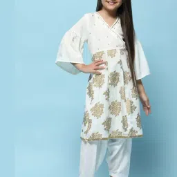 Biba Girls Offwhite Cotton Kurti-image-45