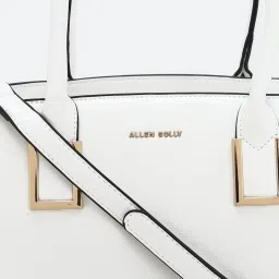 Allen Solly White Solid Medium Handbag image 5