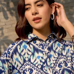 Rare Navy & Beige Printed Shirt image 5