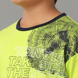 Under Fourteen Only Kids Lime Cotton Printed T-Shirt image 5