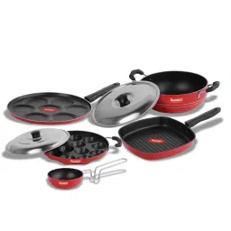 Sumeet Elegant Design Red Aluminium Cookware Set image 5