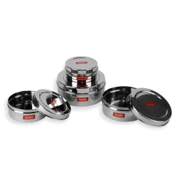 Sumeet Silver Stainless Steel 4 Containers with Lid image 5